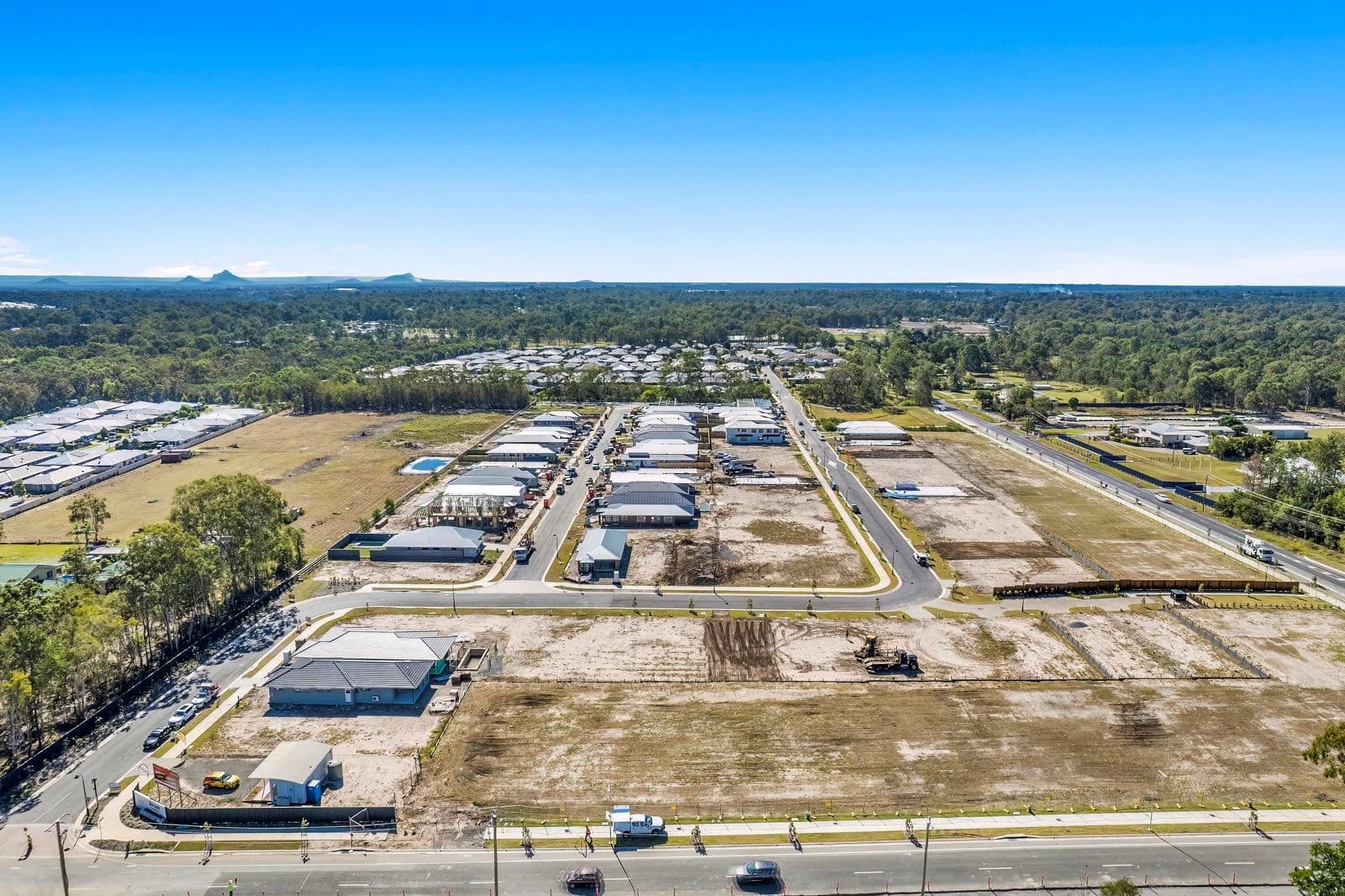 Completed homes and new streets at the Reliance estate in Burpengary, Queensland