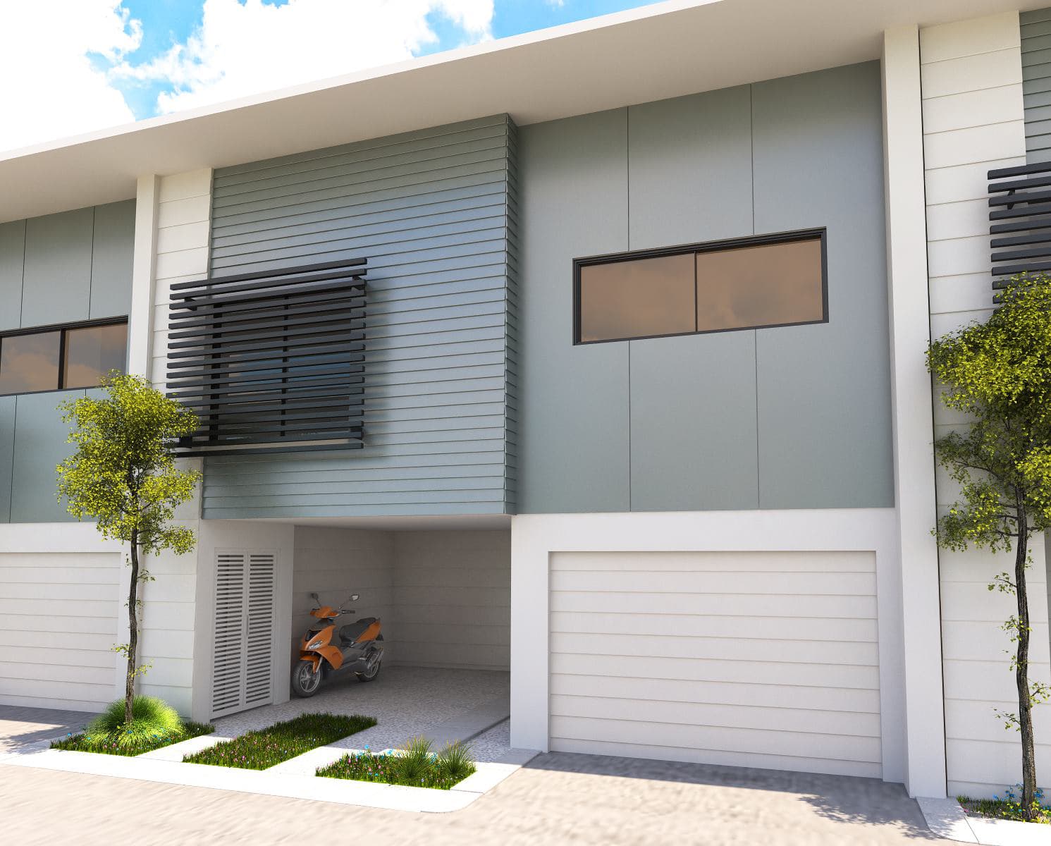Artist impression of the street facade of the Kingston townhouses