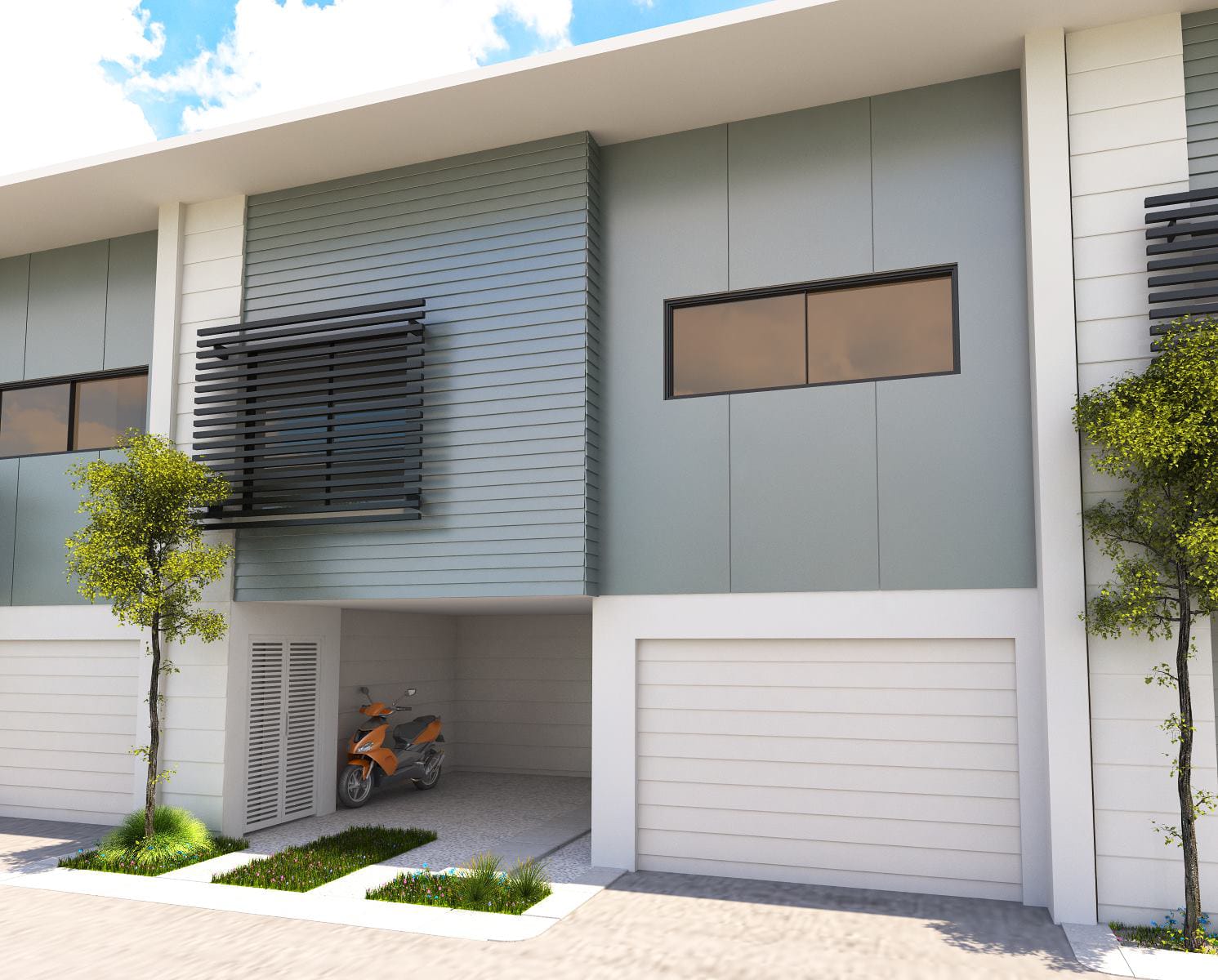 Artist impression of the street facade of the Kingston townhouses